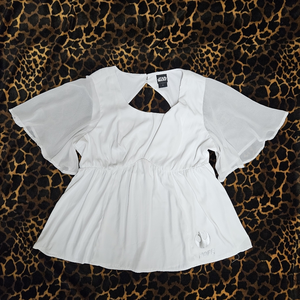 Torrid Lucas Star Wars Leia Georgette Flutter Sleeve Top